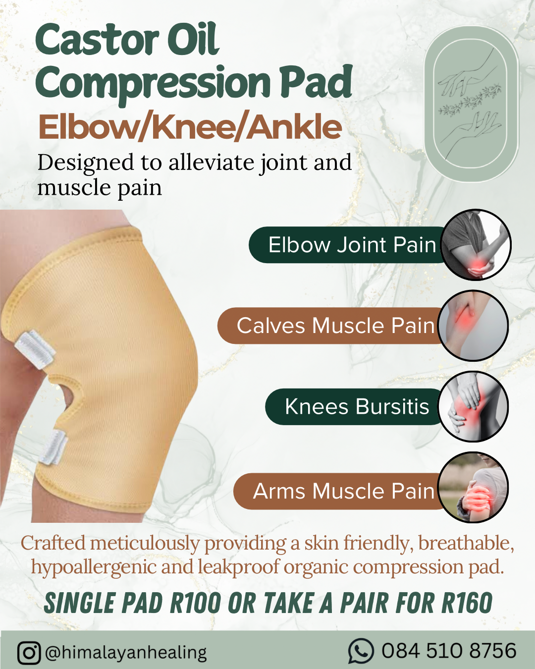 Castor Oil Compression Knee Pack